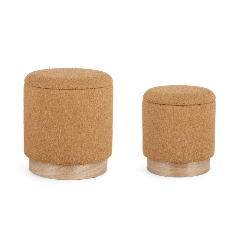 SET CONJUNTO 2 POUFS CONTENEDOR ZOYA TIERRA